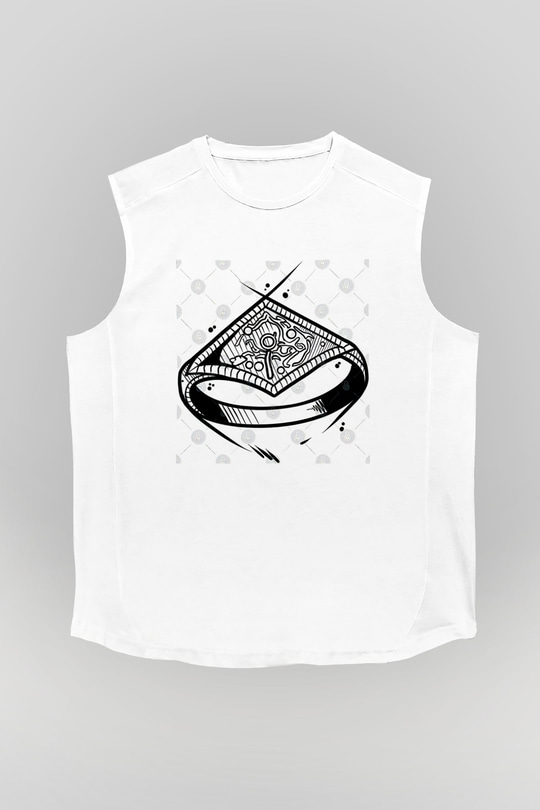 Dark Souls Baskılı Beyaz Unisex Kolsuz Tişört - Tshirt