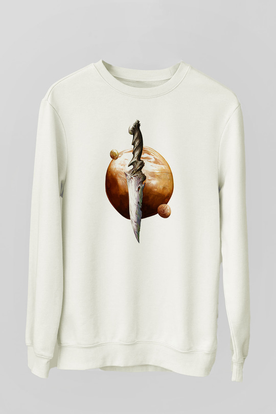 Dark Souls Baskılı Beyaz Unisex Sweatshirt