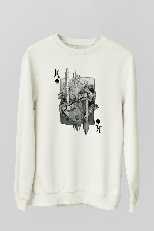 Dark Souls Baskılı Beyaz Unisex Sweatshirt