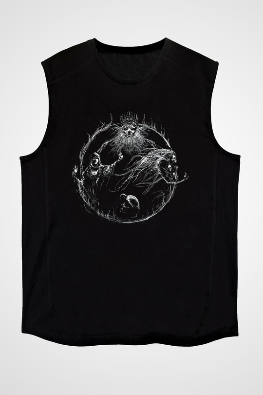 Dark Souls Baskılı Unisex Siyah Kolsuz Tişört - Tshirt