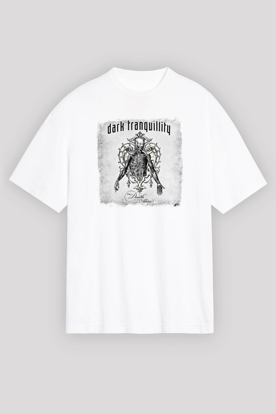 Dark Tranquillity Baskılı Unisex Beyaz Oversize Tişört