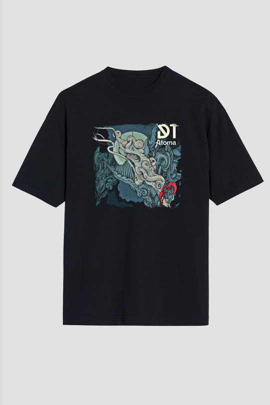 Dark Tranquillity Baskılı Unisex Siyah Oversize Tişört