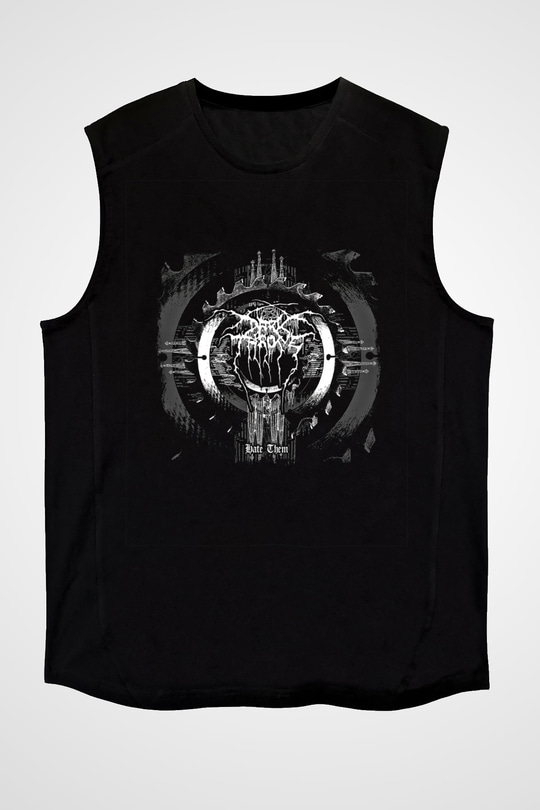 Darkthrone Baskılı Unisex Siyah Kolsuz Tişört