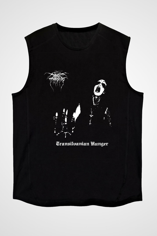 Darkthrone Baskılı Unisex Siyah Kolsuz Tişört