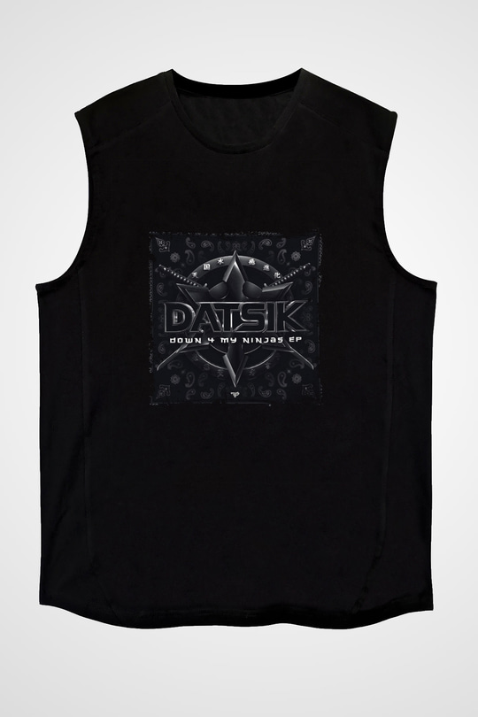Datsik Baskılı Unisex Siyah Kolsuz Tişört