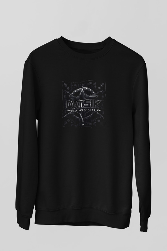 Datsik Baskılı Unisex Siyah Sweatshirt
