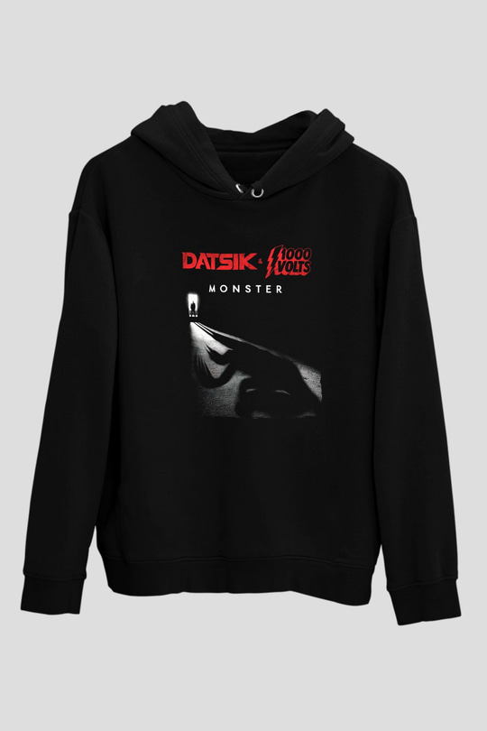 Datsik Siyah Unisex Kapüşonlu Sweatshirt