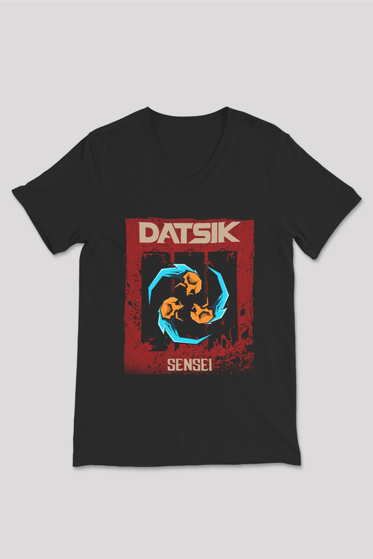 Datsik Siyah Unisex V Yaka Tişört