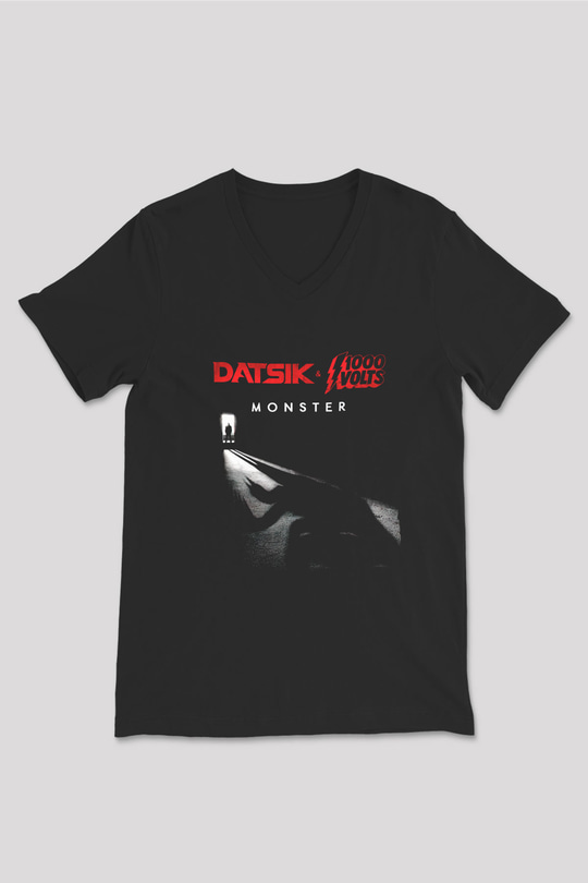 Datsik Siyah Unisex V Yaka Tişört