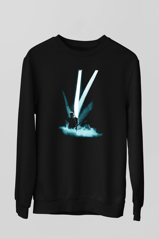 David Gilmour Baskılı Unisex Siyah Sweatshirt