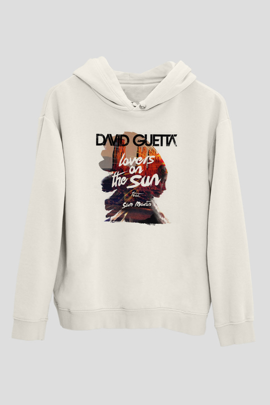 David Guetta Beyaz Unisex Kapüşonlu Sweatshirt