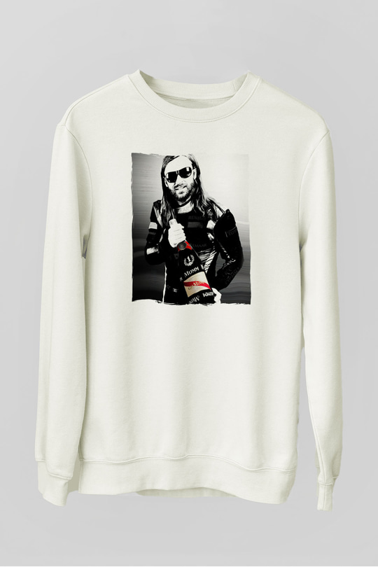 David Guetta Beyaz Unisex Sweatshirt