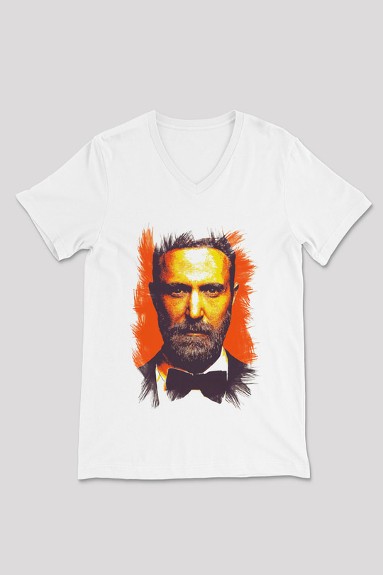 David Guetta Beyaz Unisex V Yaka Tişört