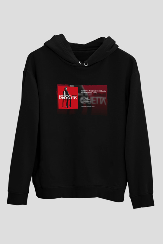 David Guetta Siyah Unisex Kapüşonlu Sweatshirt