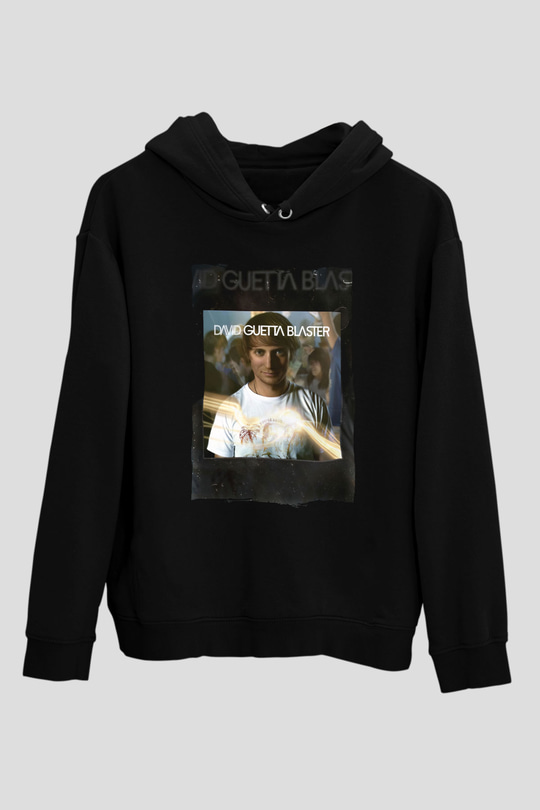 David Guetta Siyah Unisex Kapüşonlu Sweatshirt
