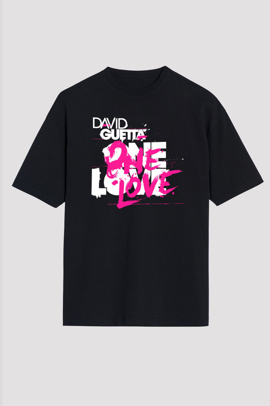 David Guetta Siyah Unisex Oversize Tişört T-Shirt