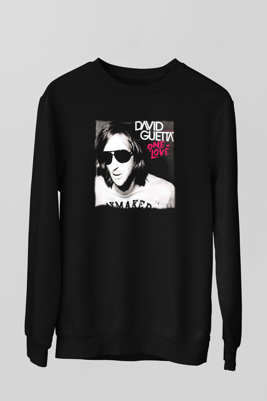 David Guetta Siyah Unisex Sweatshirt