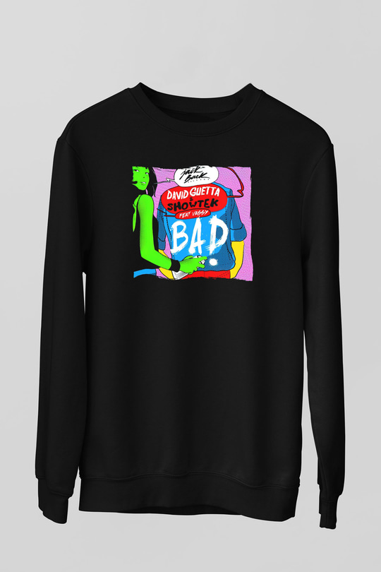 David Guetta Siyah Unisex Sweatshirt