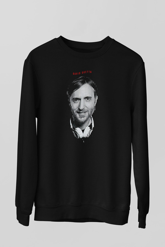 David Guetta Siyah Unisex Sweatshirt