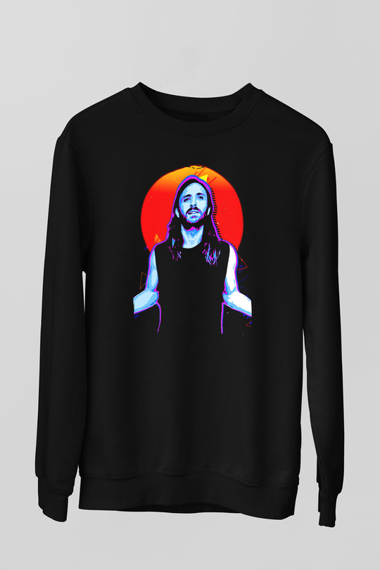 David Guetta Siyah Unisex Sweatshirt