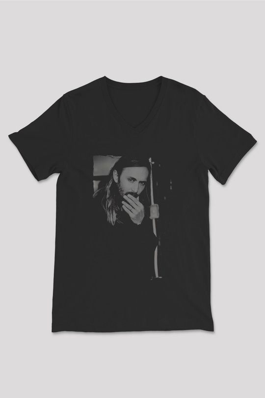 David Guetta Siyah Unisex V Yaka Tişört
