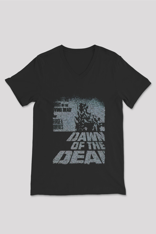 Dawn of the Dead Siyah Unisex  V Yaka Tişört