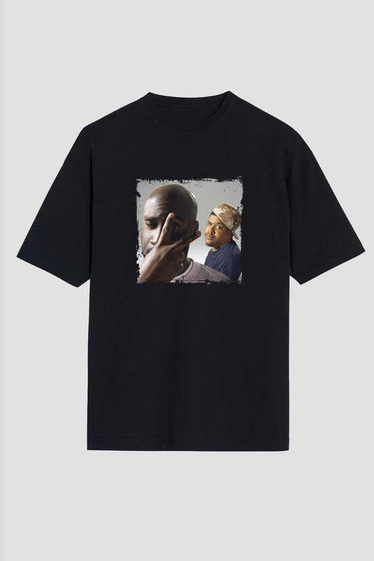 De La Soul Baskılı Unisex Oversize Siyah Tişört