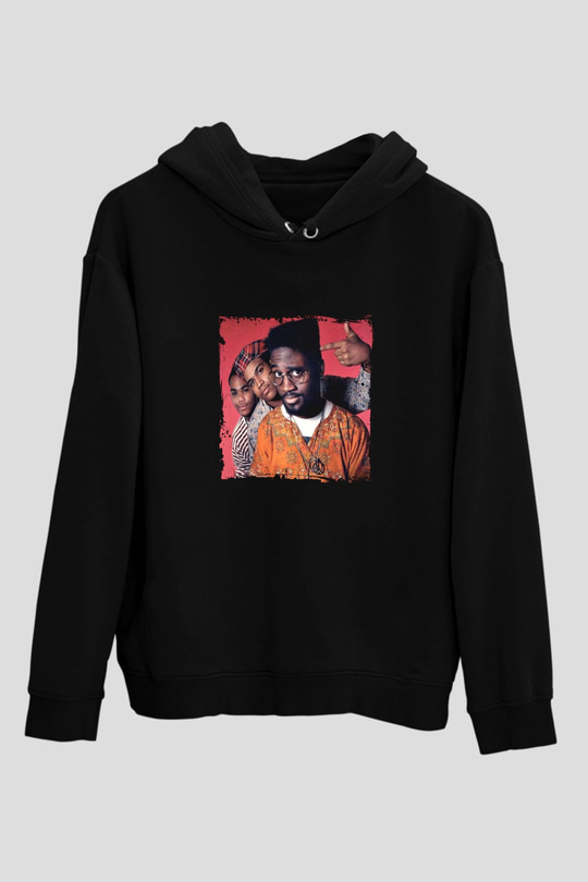 De La Soul Baskılı Unisex Siyah Hoodie