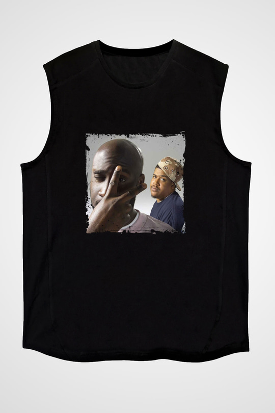De La Soul Baskılı Unisex Siyah Kolsuz Tişört