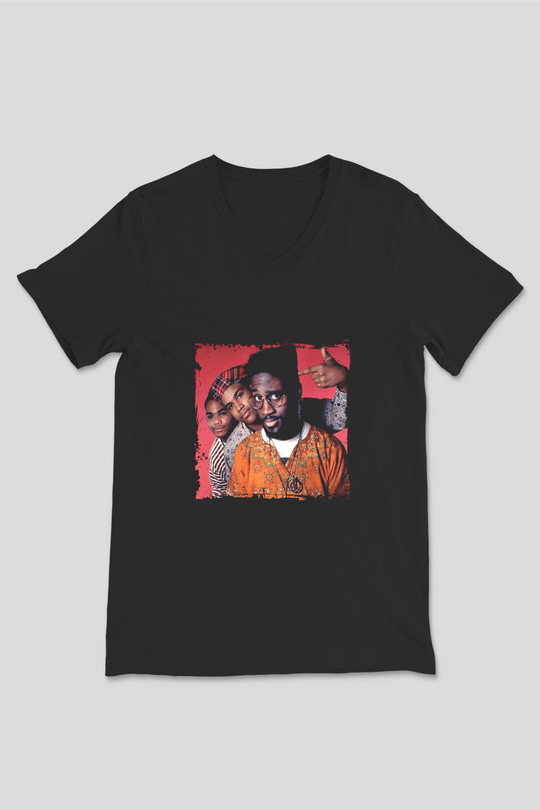 De La Soul Baskılı Unisex Siyah V Yaka Tişört