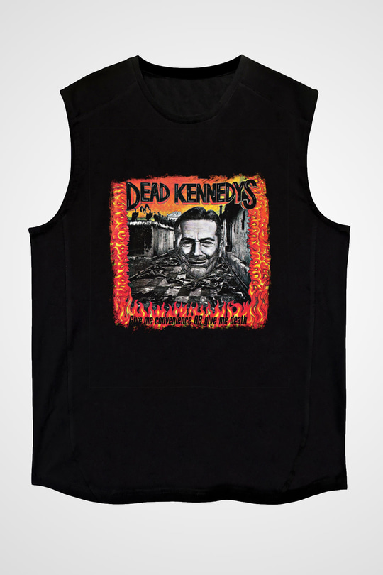Dead Kennedys Baskılı Unisex Siyah Kolsuz Tişört