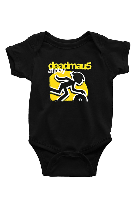 Deadmau5 Baskılı Unisex Siyah Bebek Body - Zıbın