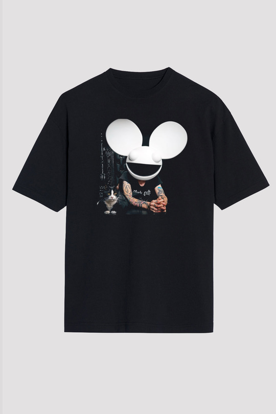 Deadmau5 Siyah Unisex Oversize Tişört T-Shirt