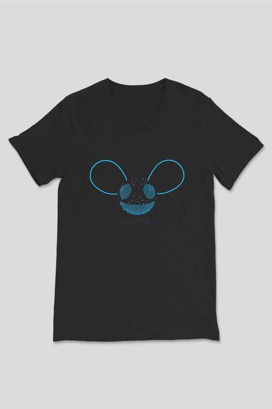 Deadmau5 Siyah Unisex V Yaka Tişört T-Shirt