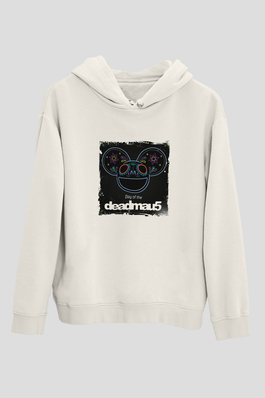 Deadmau5Baskılı Beyaz Hoodie