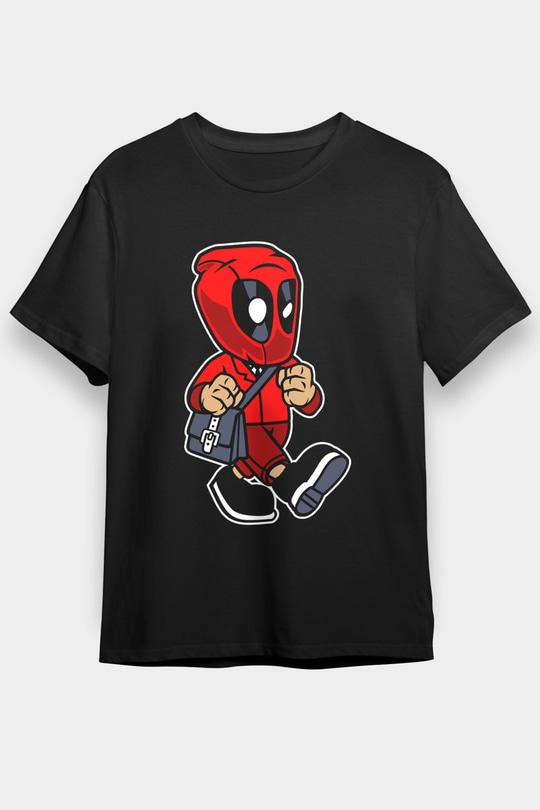 Deadpool Worker Baskılı Unisex Siyah Tişört