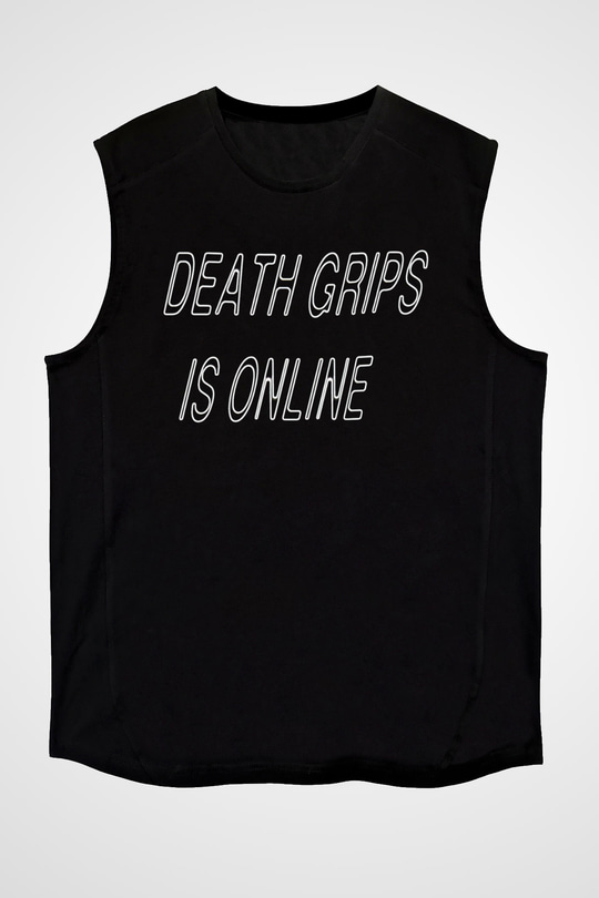 Death Grips Baskılı Unisex Siyah Kolsuz Tişört - Tshirt