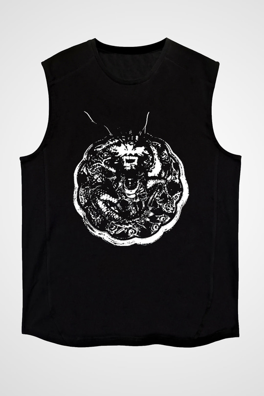 Death Grips Baskılı Unisex Siyah Kolsuz Tişört - Tshirt
