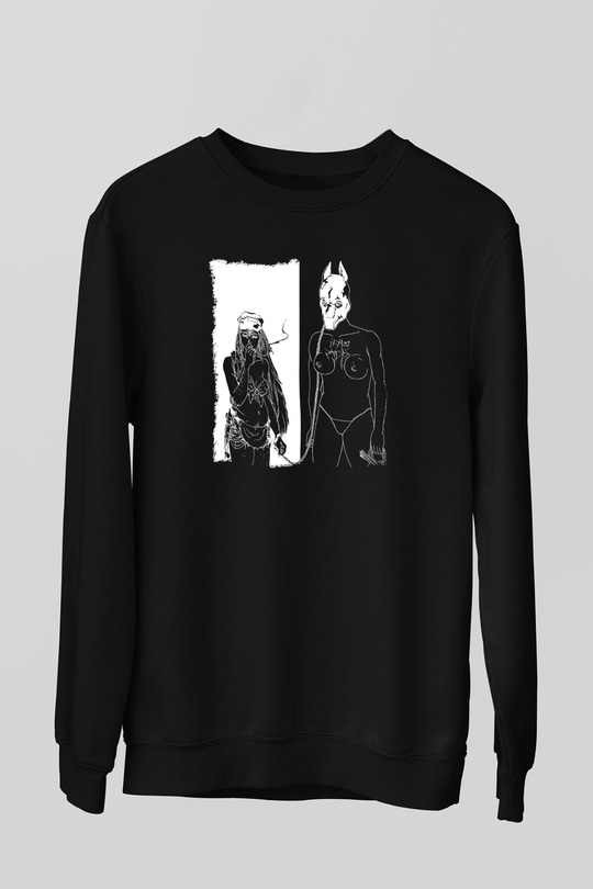 Death Grips Baskılı Unisex Siyah Sweatshirt