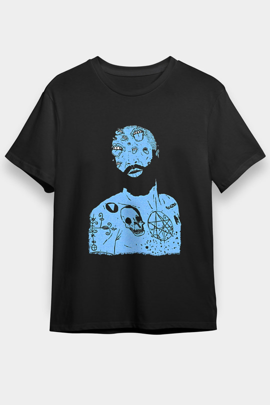 Death Grips Baskılı Unisex Siyah Tişört - Tshirt