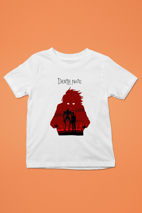 Death Note Baskılı Beyaz Unisex Çocuk Tişört