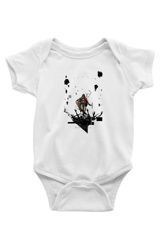 Death Stranding Baskılı Beyaz Unisex Bebek Body - Zıbın