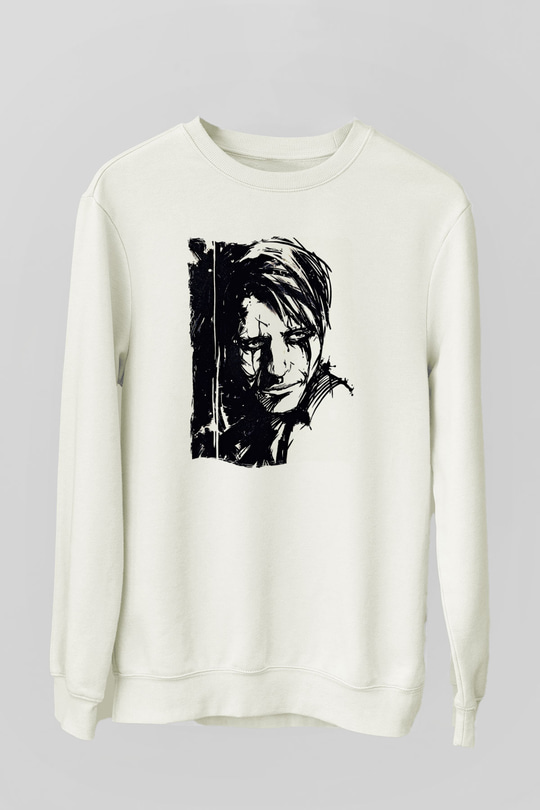 Death Stranding Baskılı Beyaz Unisex Sweatshirt