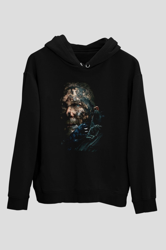 Death Stranding Baskılı Unisex Siyah Kapüşonlu Sweatshirt