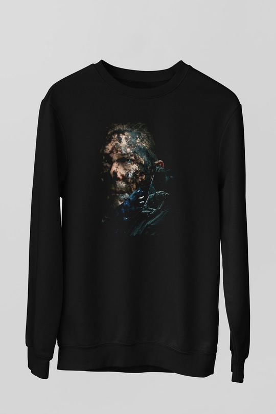 Death Stranding Baskılı Unisex Siyah Sweatshirt