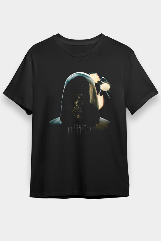 Death Stranding Baskılı Unisex Siyah Tişört - Tshirt