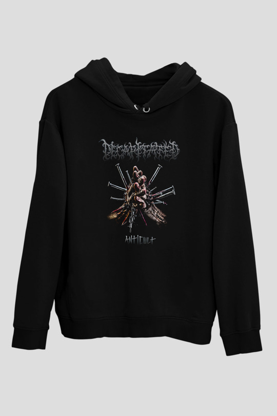 Decapitated Baskılı Unisex Siyah Kapüşonlu Sweatshirt