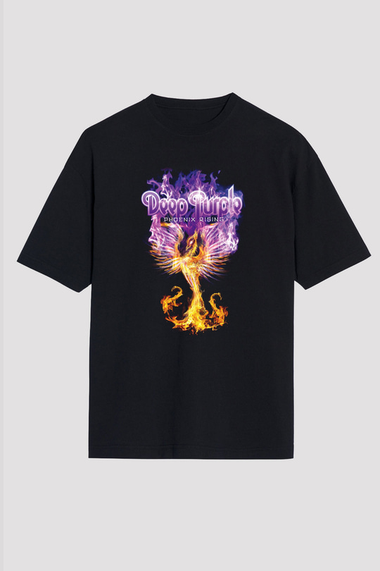 Deep Purple Siyah Unisex Oversize Tişört T-Shirt