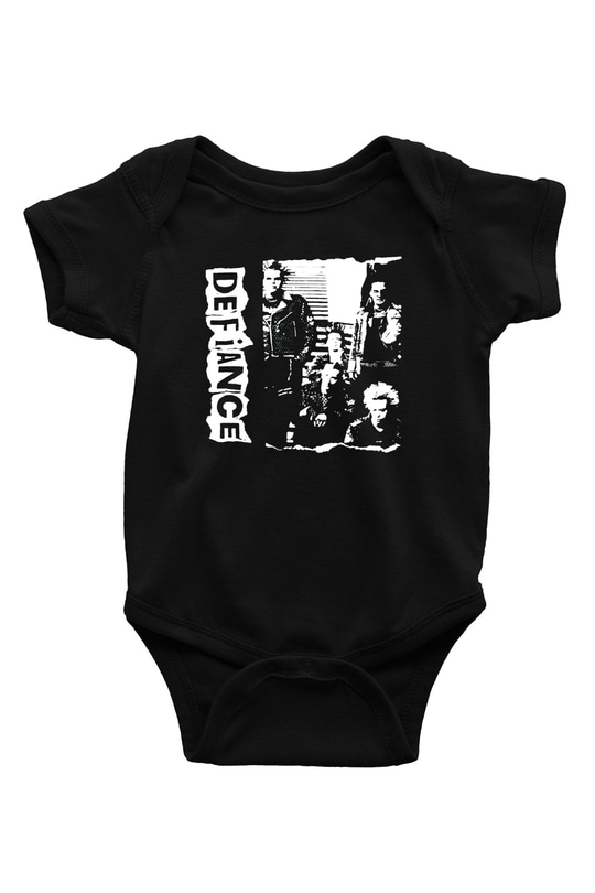 Defiance Baskılı Siyah Bebek Body - Zıbın