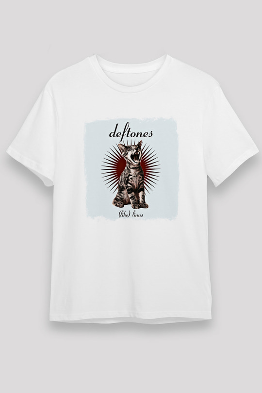Deftones Baskılı Unisex Beyaz Tişört